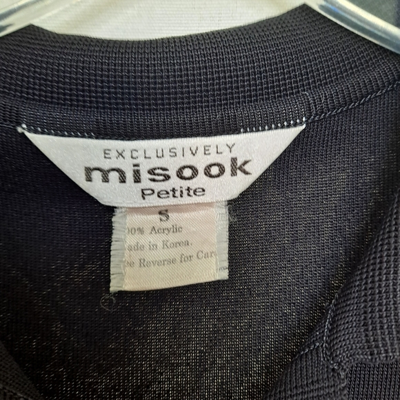 Misook Vintage Black Santana Knit Collared V-neck Maxi Dress Petite Small SP - Picture 7 of 10